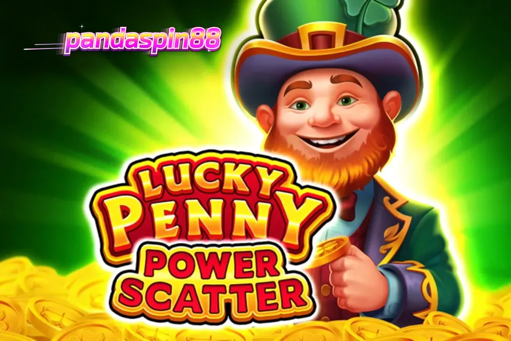 Tampilan visual slot Lucky Penny Power Scatter dengan tema hutan Irlandia dan leprechaun